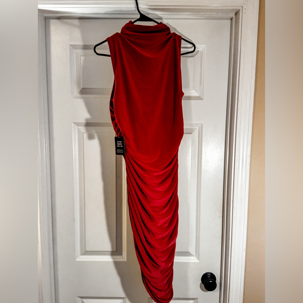 Express Clay Velvet Ruched Cowl Mini Dress | Size S | Nwt